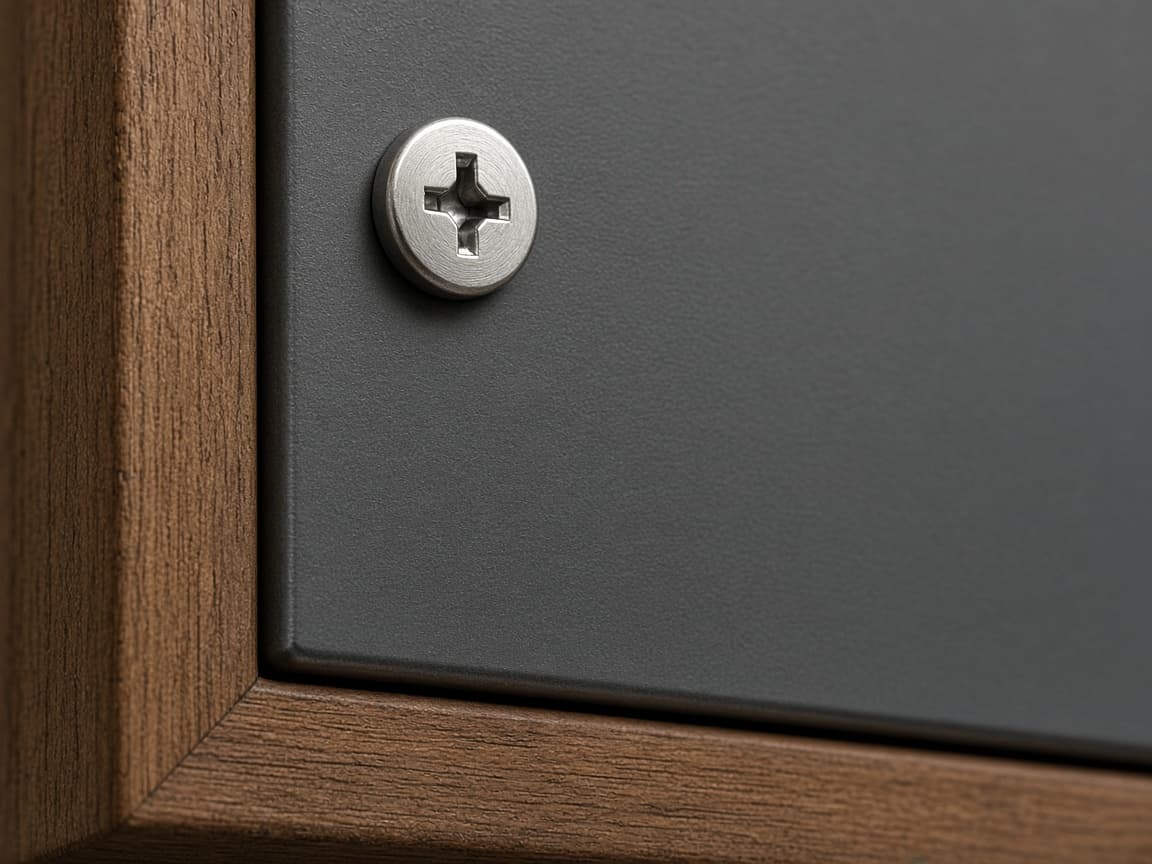 Conference Room Name Plaque design concept, close-up of the wood or acrylic