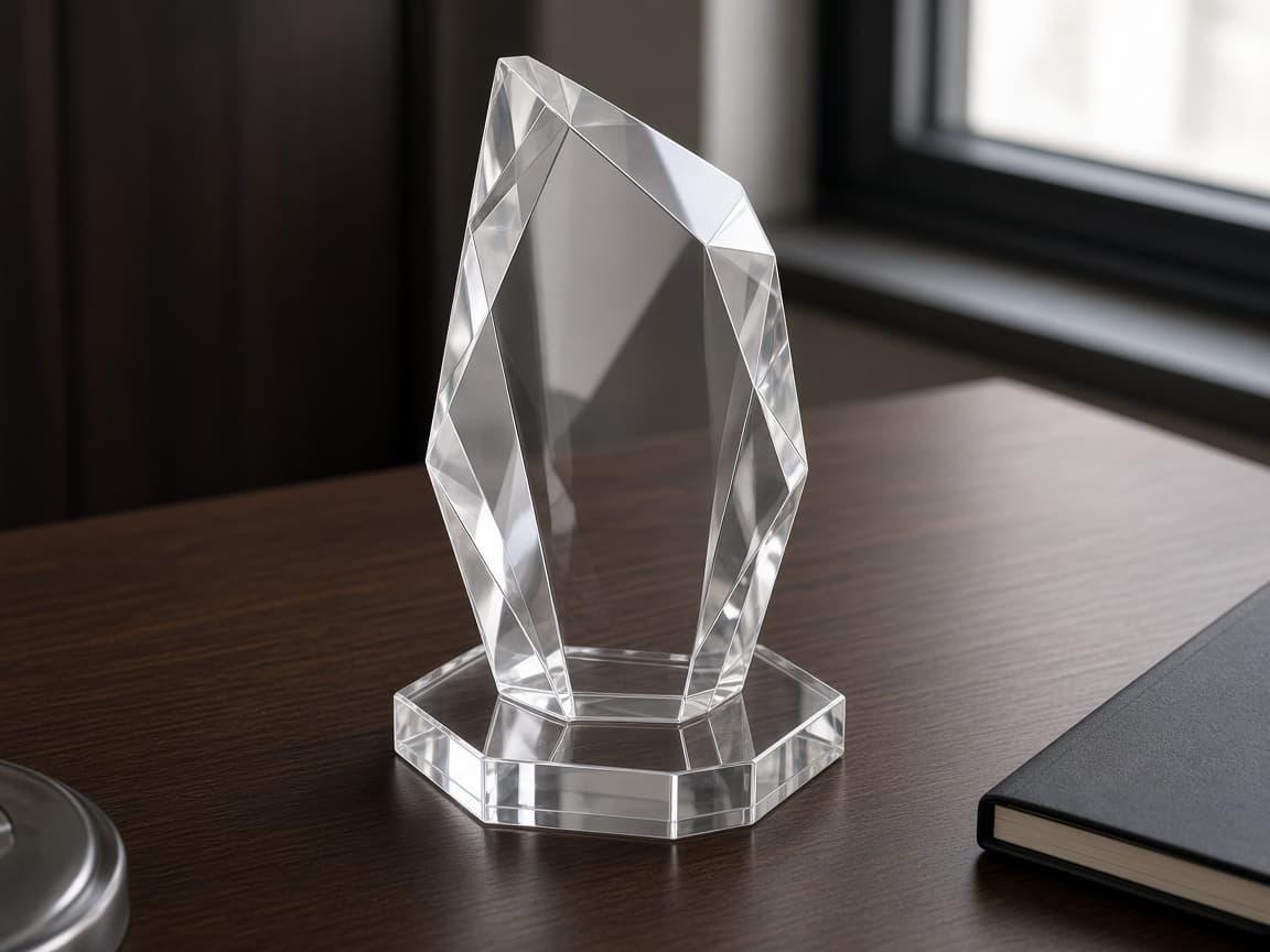 Crystal-Style Legal Excellence Award design concept, reverse side