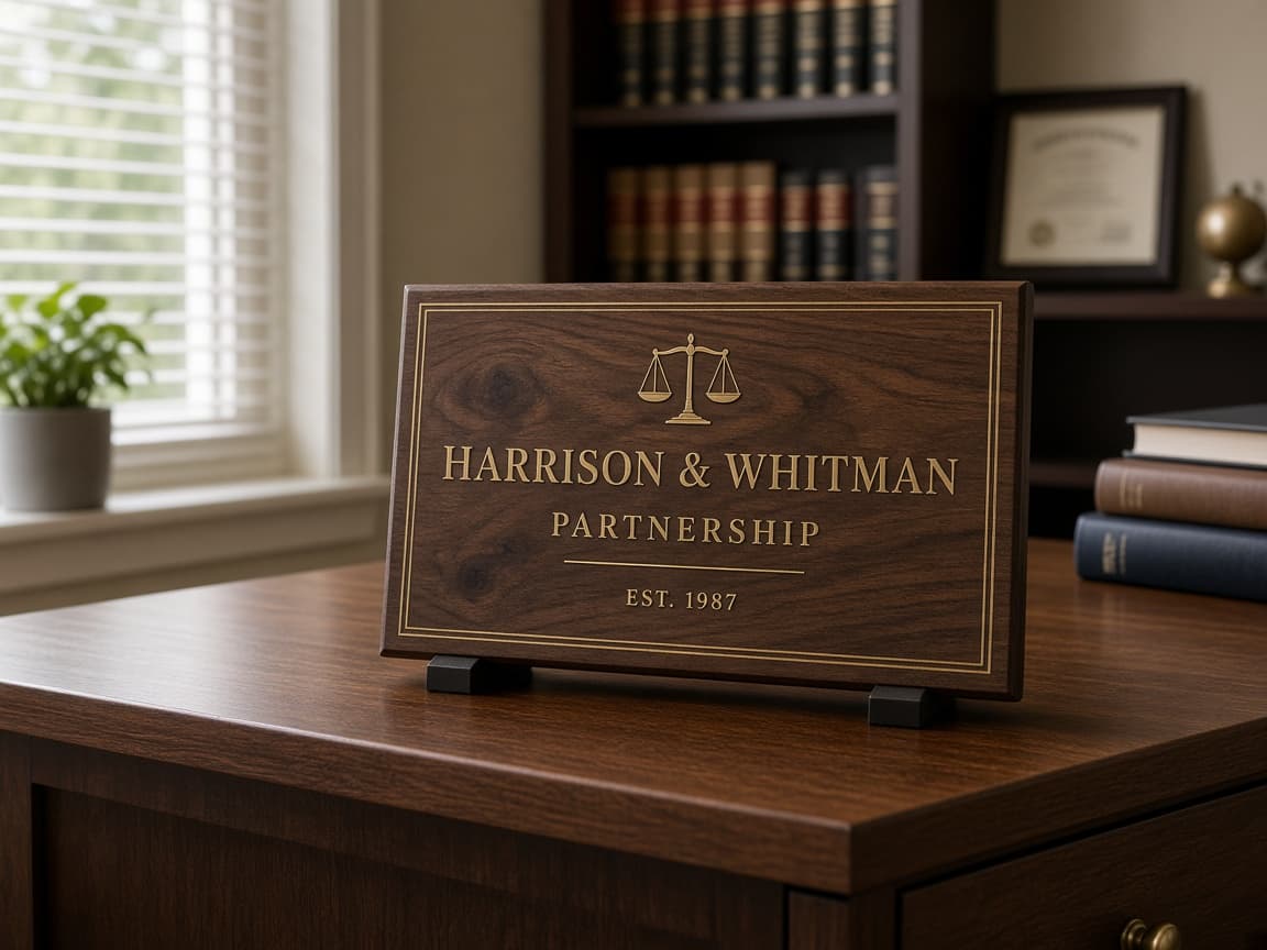Partner Recognition Plaque design concept in a presentation setting
