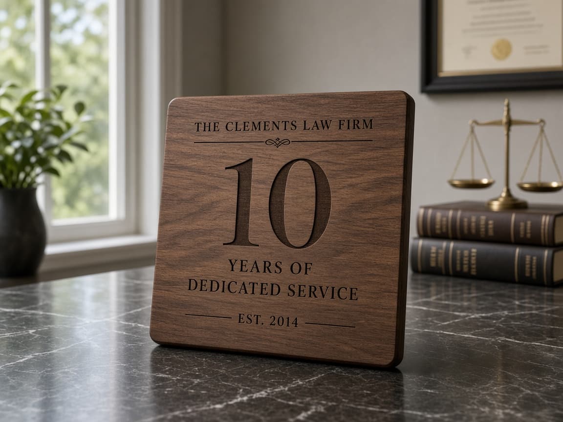 Years of Practice Plaque design concept in a presentation setting